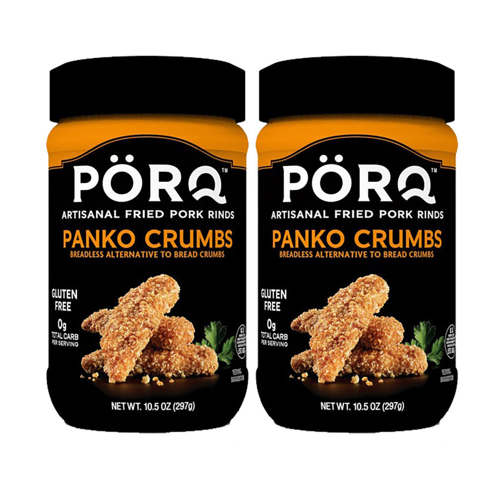 porq panko front packaging shows label and 10.5 oz jar for quick identification and convenience