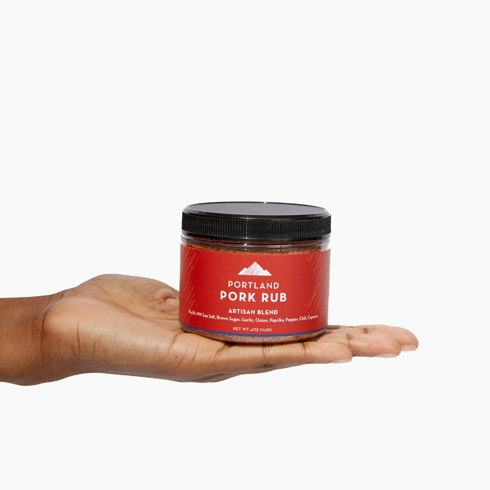 Portland Salt Co jar in hand to show 4 oz scale and portion clarity