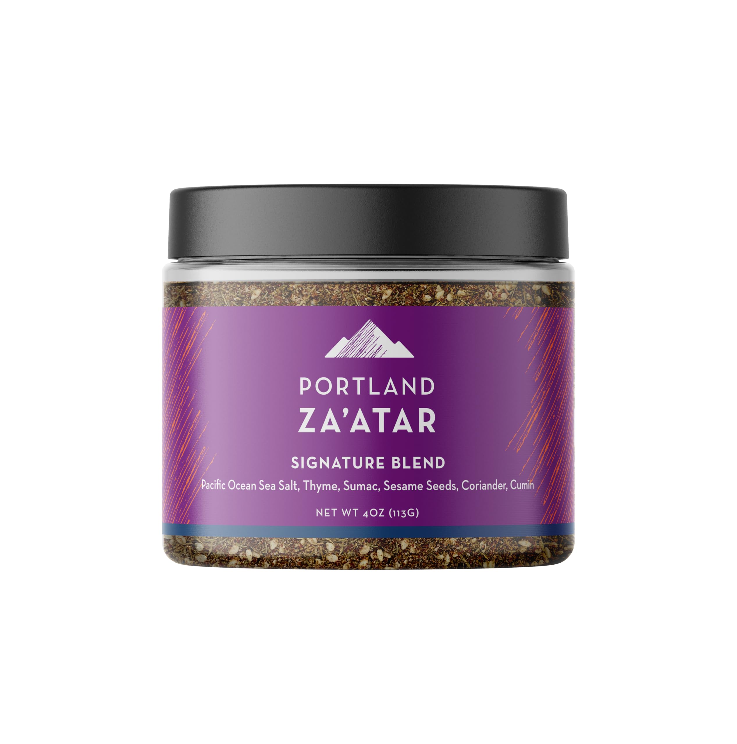 Portland Salt Co za’atar front jar showing label and 4 oz size for easy identification and storage
