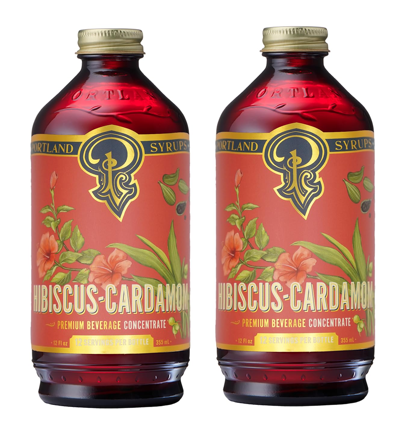 Portland Syrups bottle front packaging showing vibrant label and size benefits