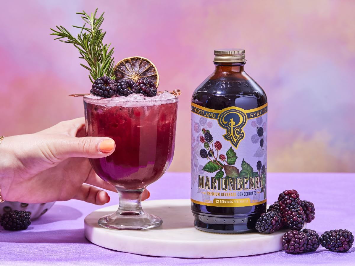 Portland Syrups mixed cocktail with garnish showing cocktail-ready flavor and presentation benefit