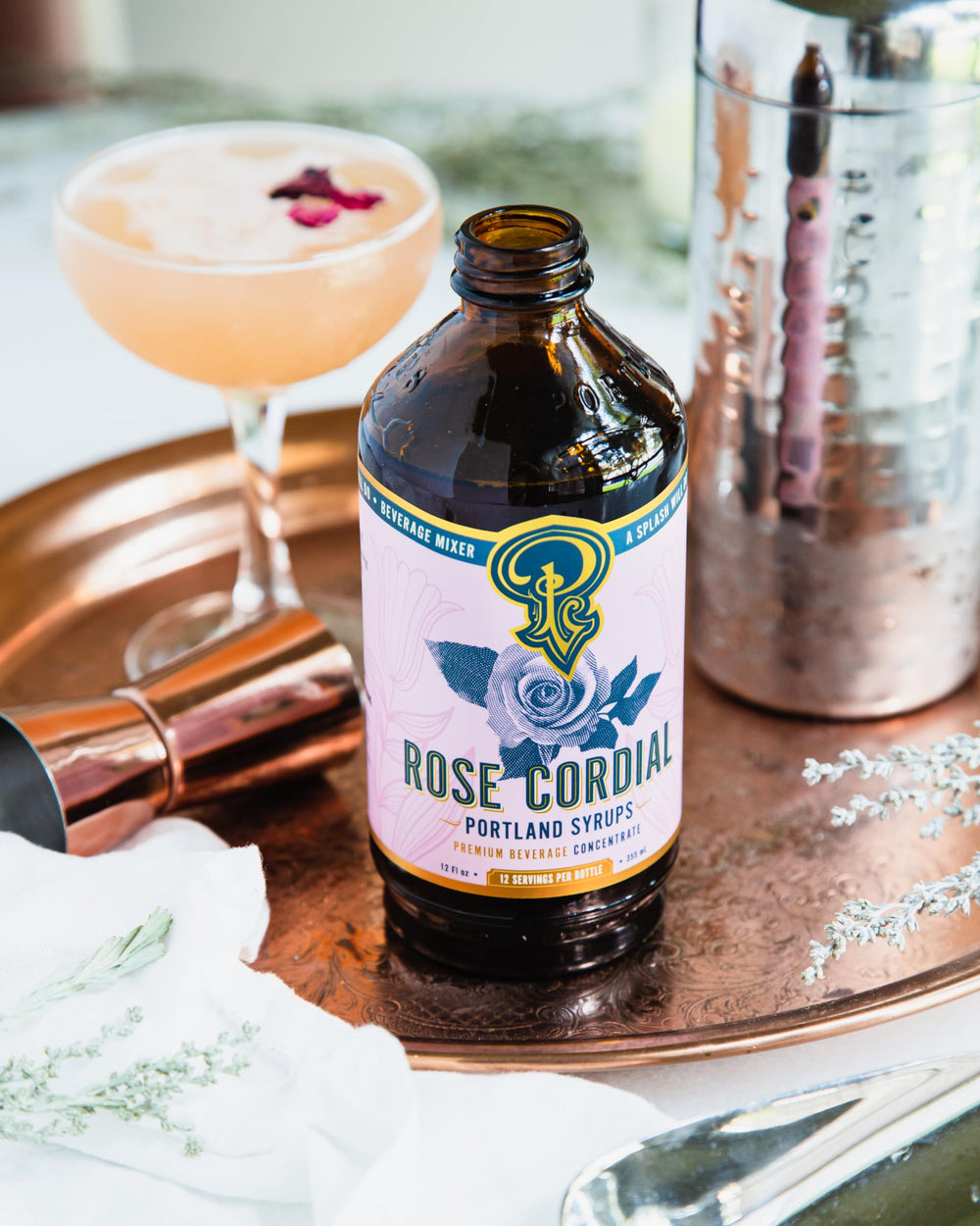 Portland Syrups close-up label and ingredients panel showing handcrafted origin and quality benefit