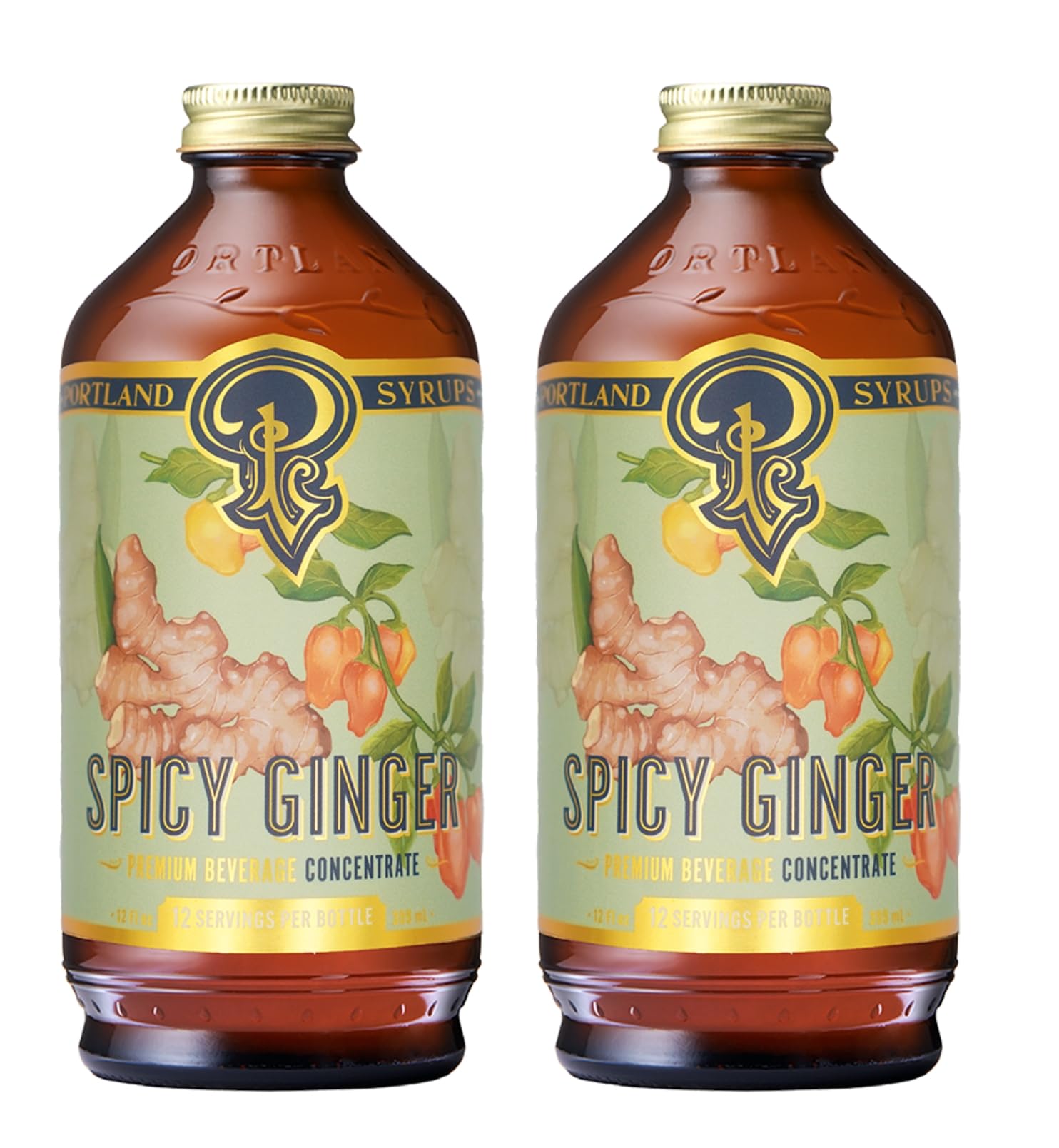Portland Syrups front packaging showing two 12 oz bottles and bold branding benefit: professional cocktail-ready