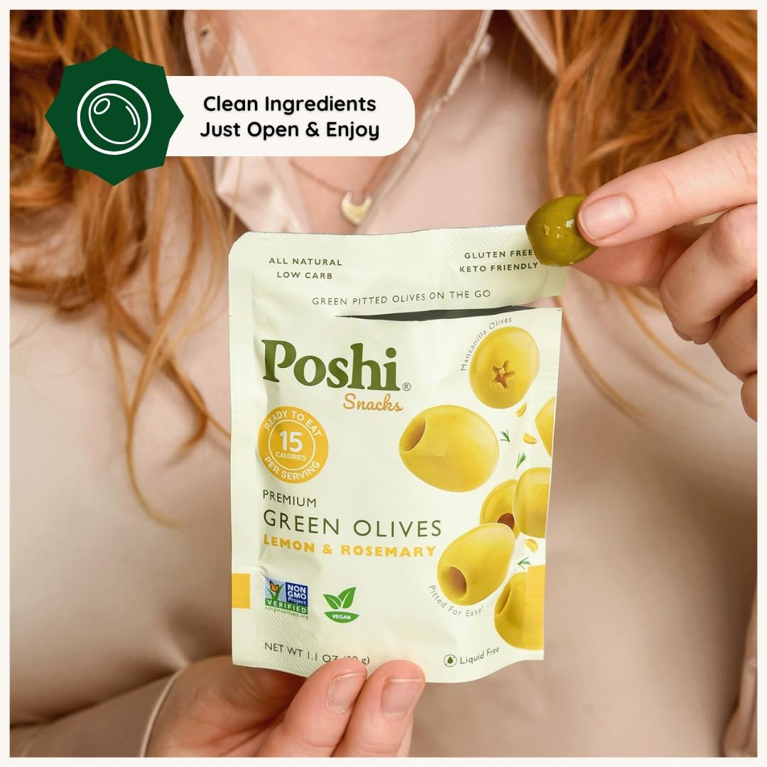 POSHI stacked 30-pack in pantry, bulk supply for events and snacking