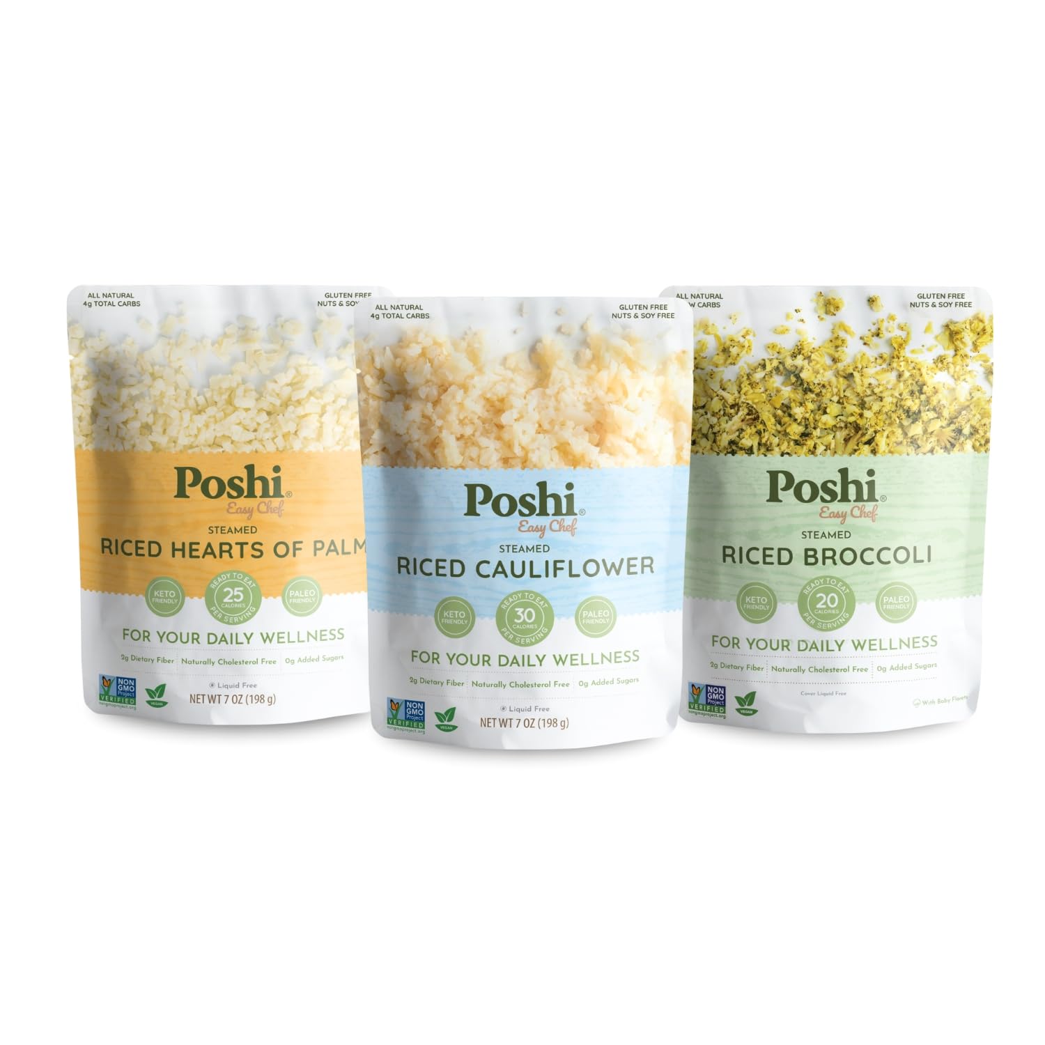 Poshi front packaging showing six pouches and clear labeling for quick identification and convenience
