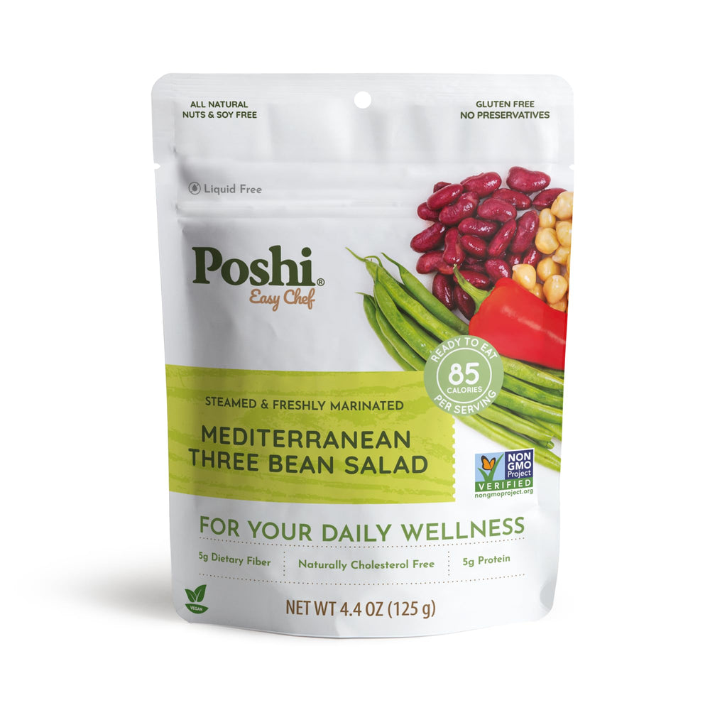 Poshi front packaging showing salad and convenience benefits