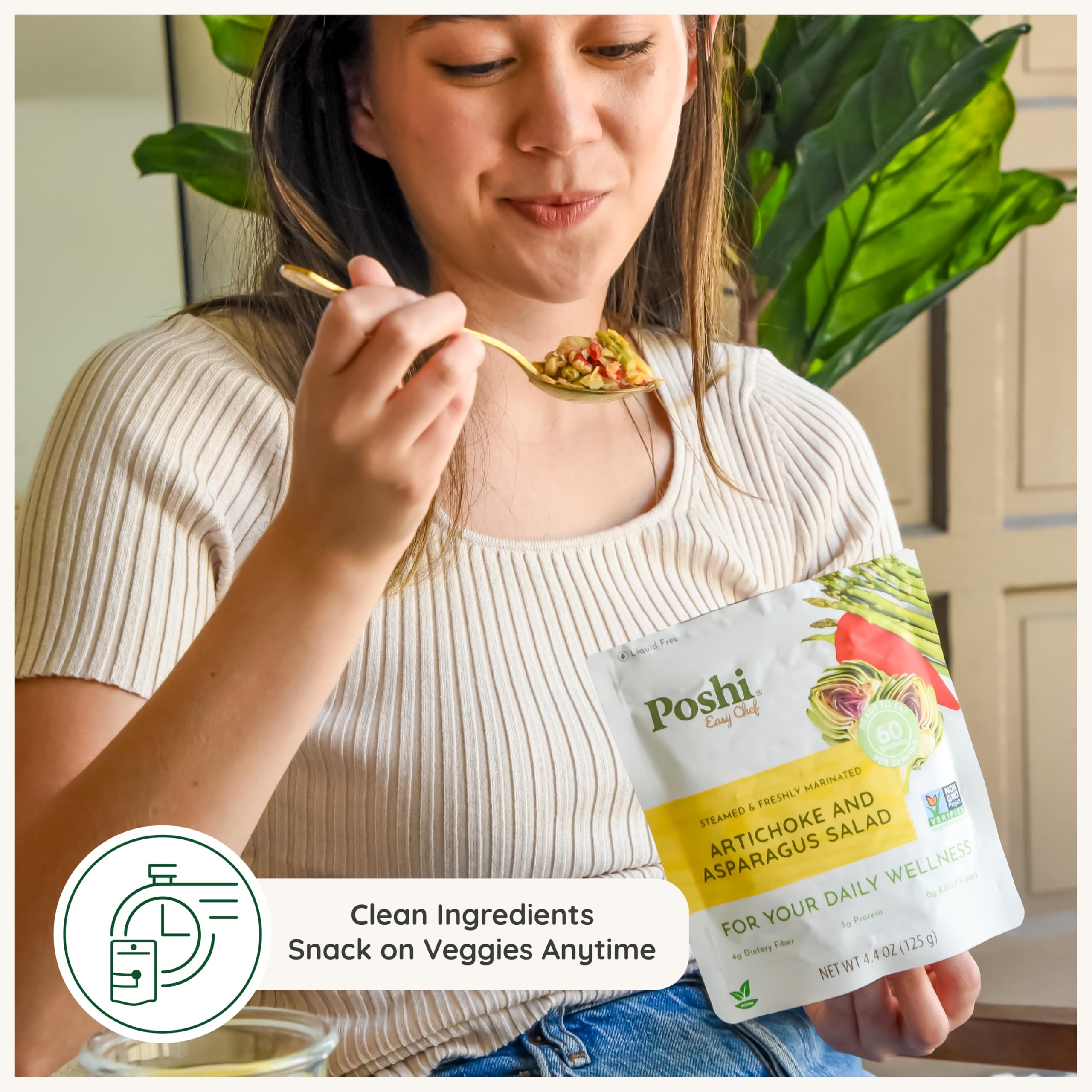 POSHI open pouch on plate ready-to-eat for quick meals