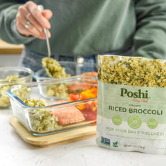 Poshi microwave-ready pouch displayed for fast heating and on-the-go convenience