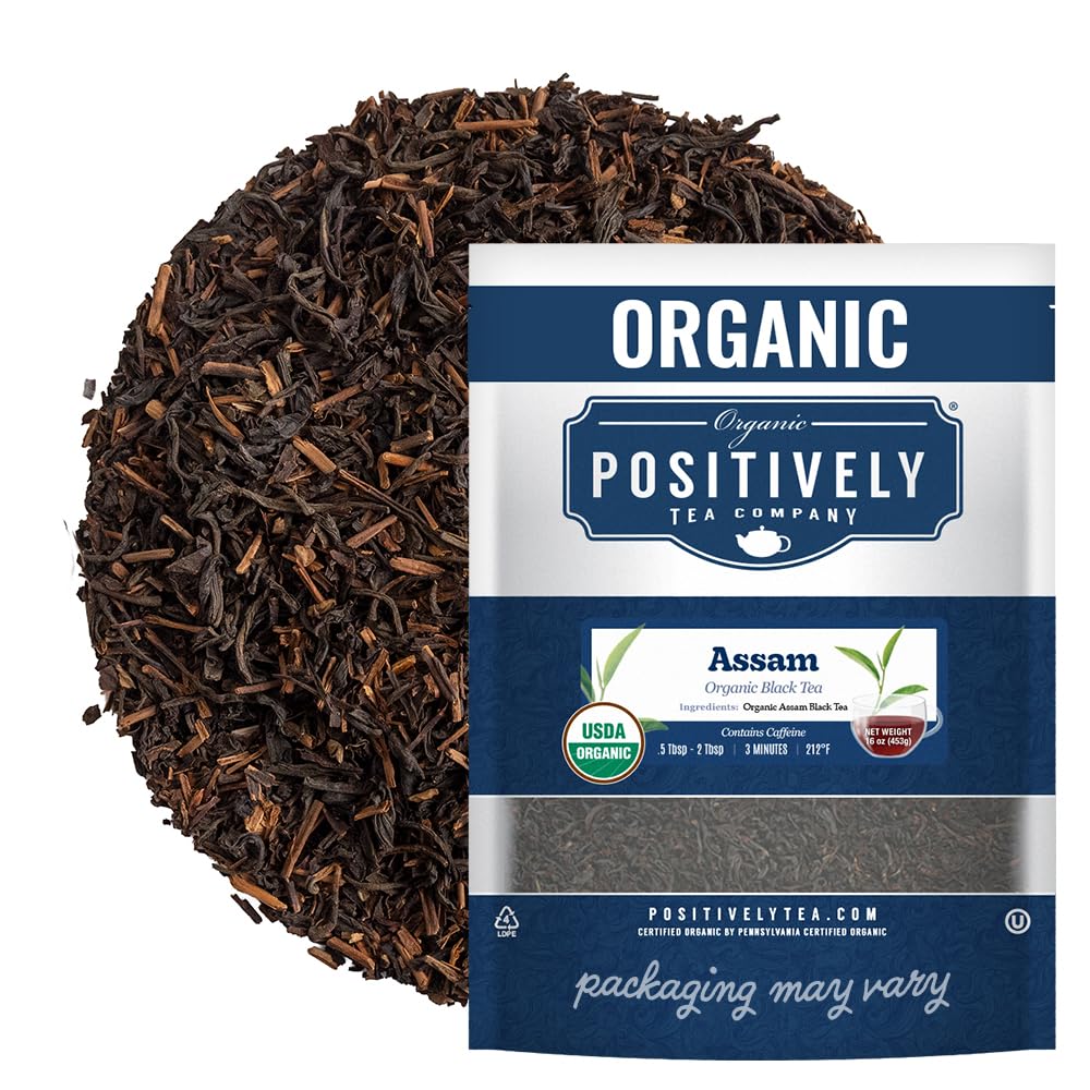 Organic Positively Tea front packaging showing product and benefits