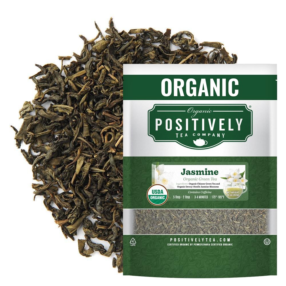 Organic Positively Tea Company front package showing 16 ounce size and branding for value