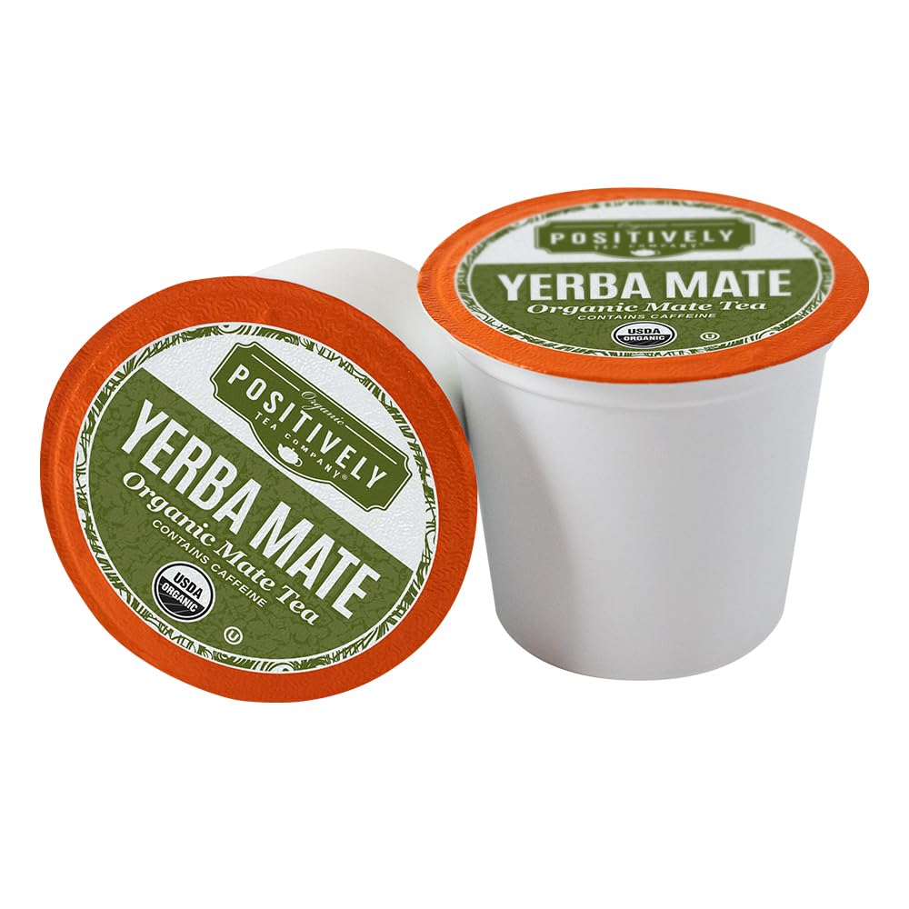 Organic Positively Tea front packaging showing pod box and branding benefits