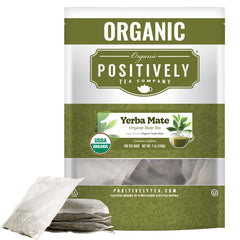 Organic Positively Tea front packaging showing 100-count value benefits