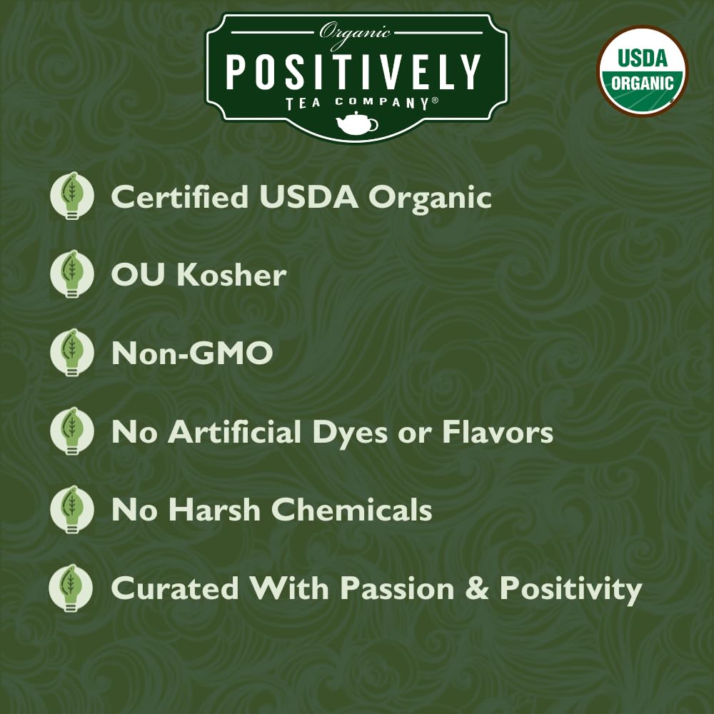 Organic Positively Tea Company jasmine blossoms detail highlighting natural floral scent