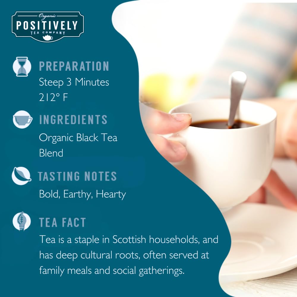 Organic Positively Tea loose-leaf close-up highlighting leaf texture and rich color
