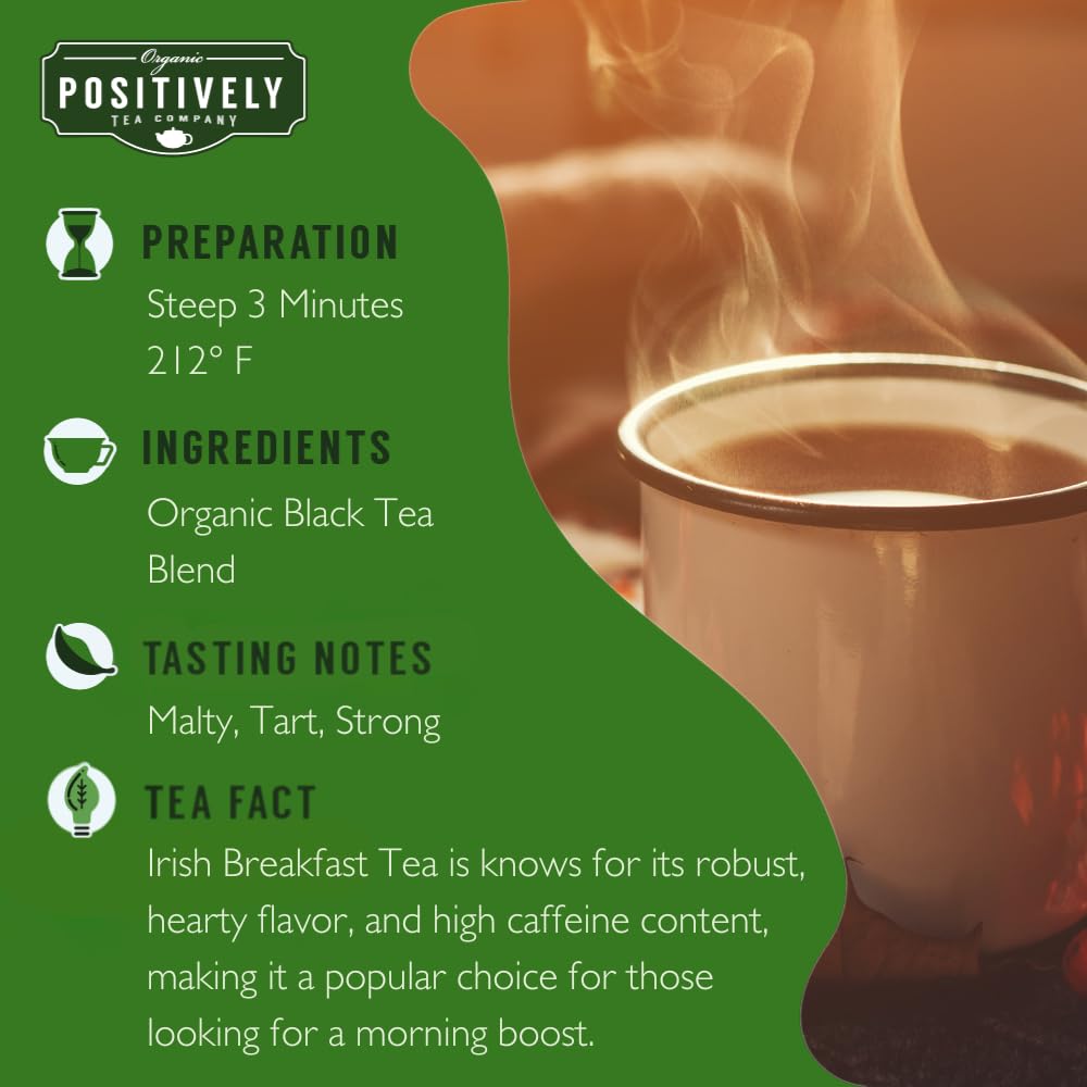 Organic Positively Tea loose-leaf close-up highlights rich texture and aroma