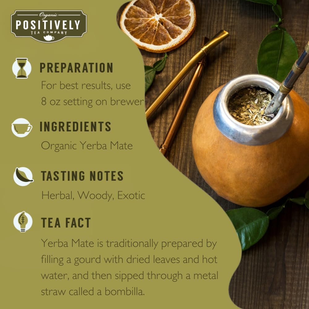 Raw unsmoked yerba mate leaves from Positively Tea showing natural texture