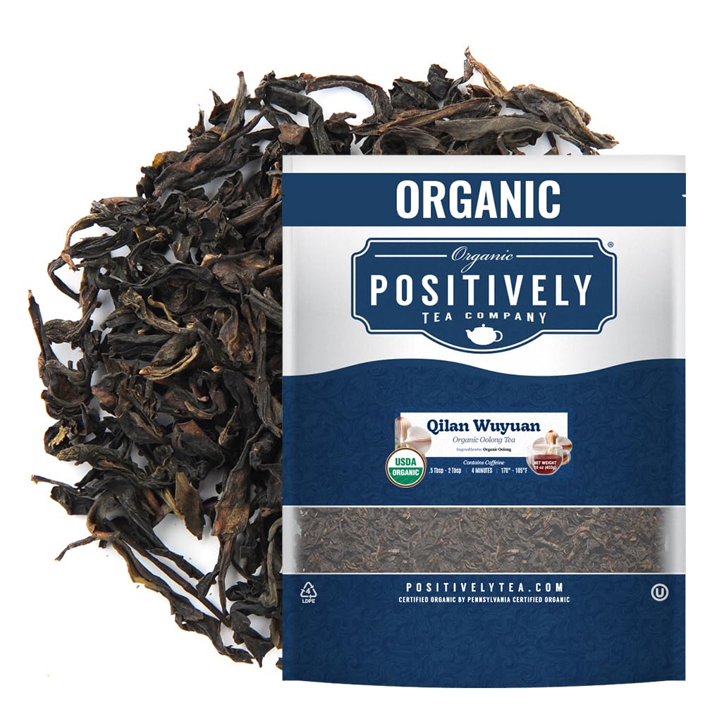 Organic Positively Tea front packaging showing 16 oz bag and branding benefit freshness