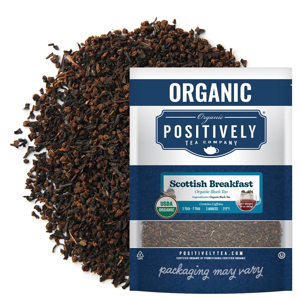 Organic Positively Tea front tin showing brand and label for easy identification