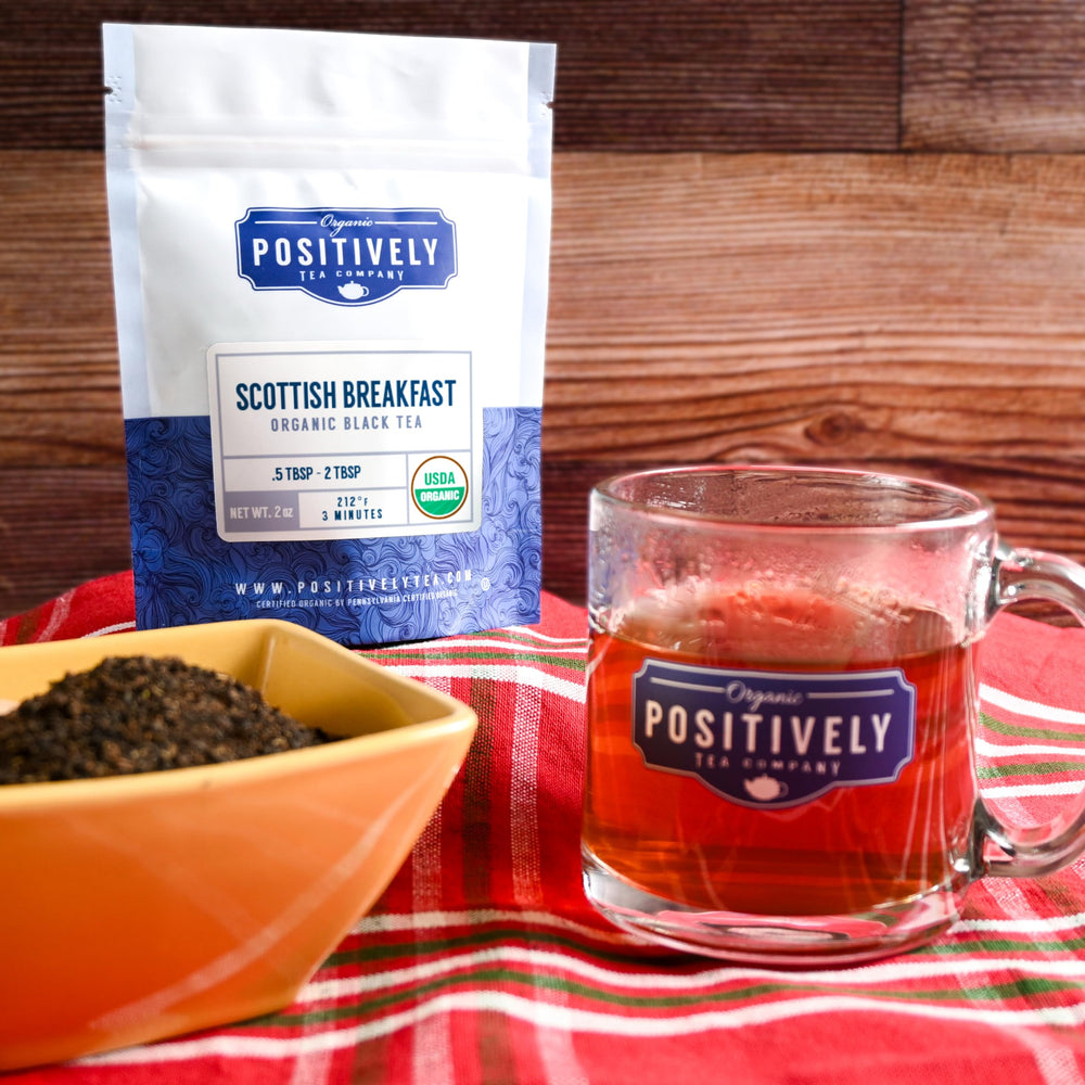 Organic Positively Tea teaspoon helping measure perfect brewing ratio for consistent cups