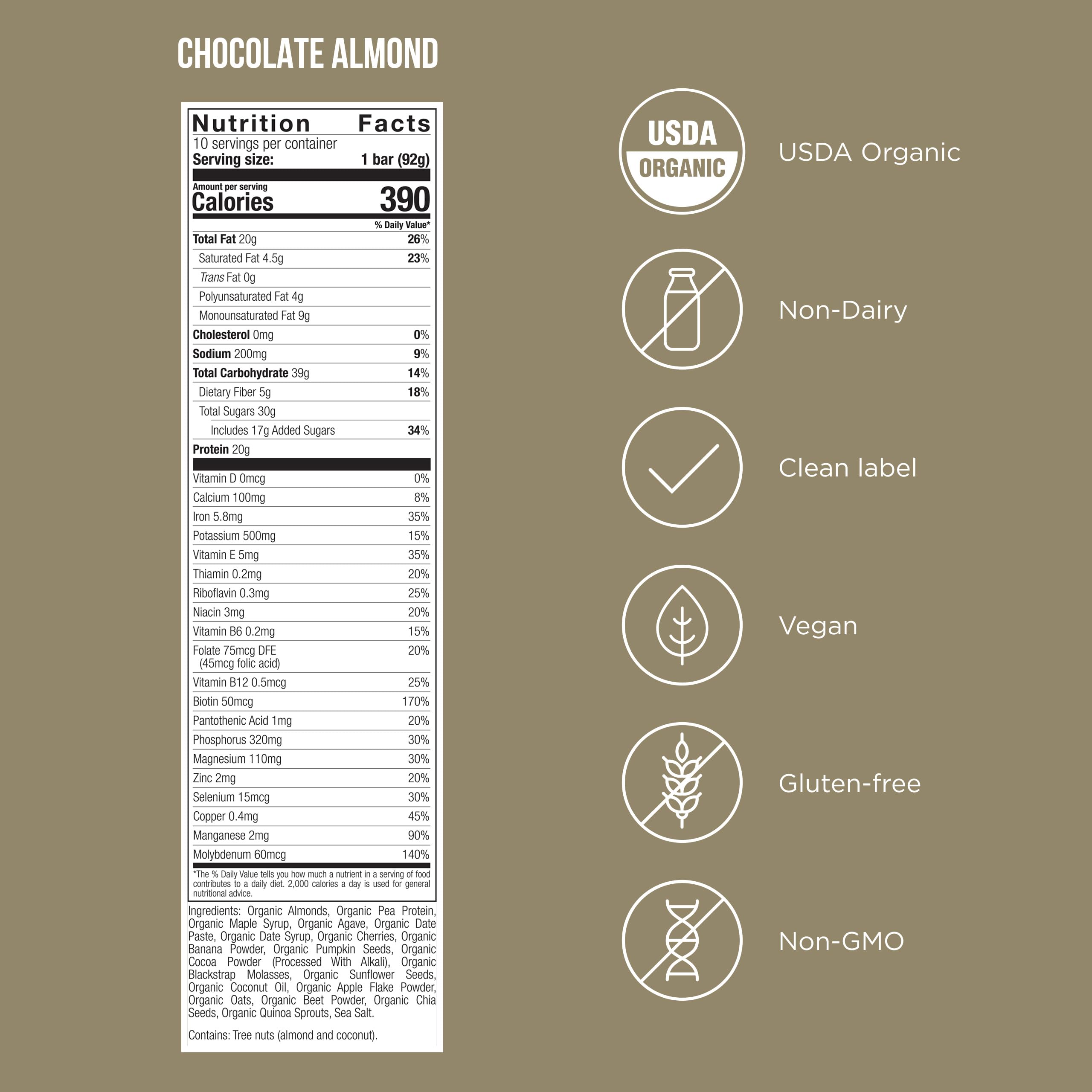POSSIBLE close-up texture of chocolate almond bar highlighting whole ingredients