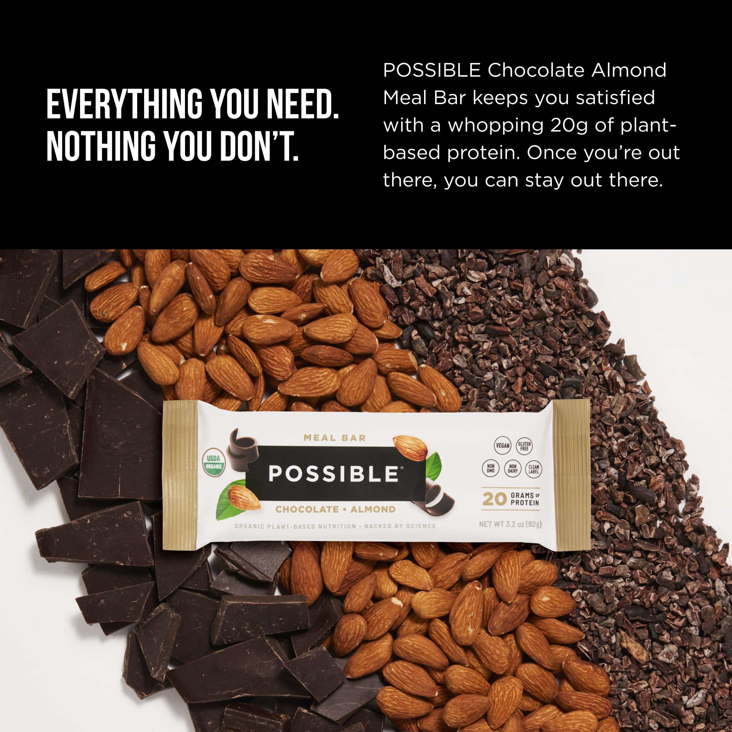 POSSIBLE ingredients layout with nuts and seeds showcasing clean label benefits