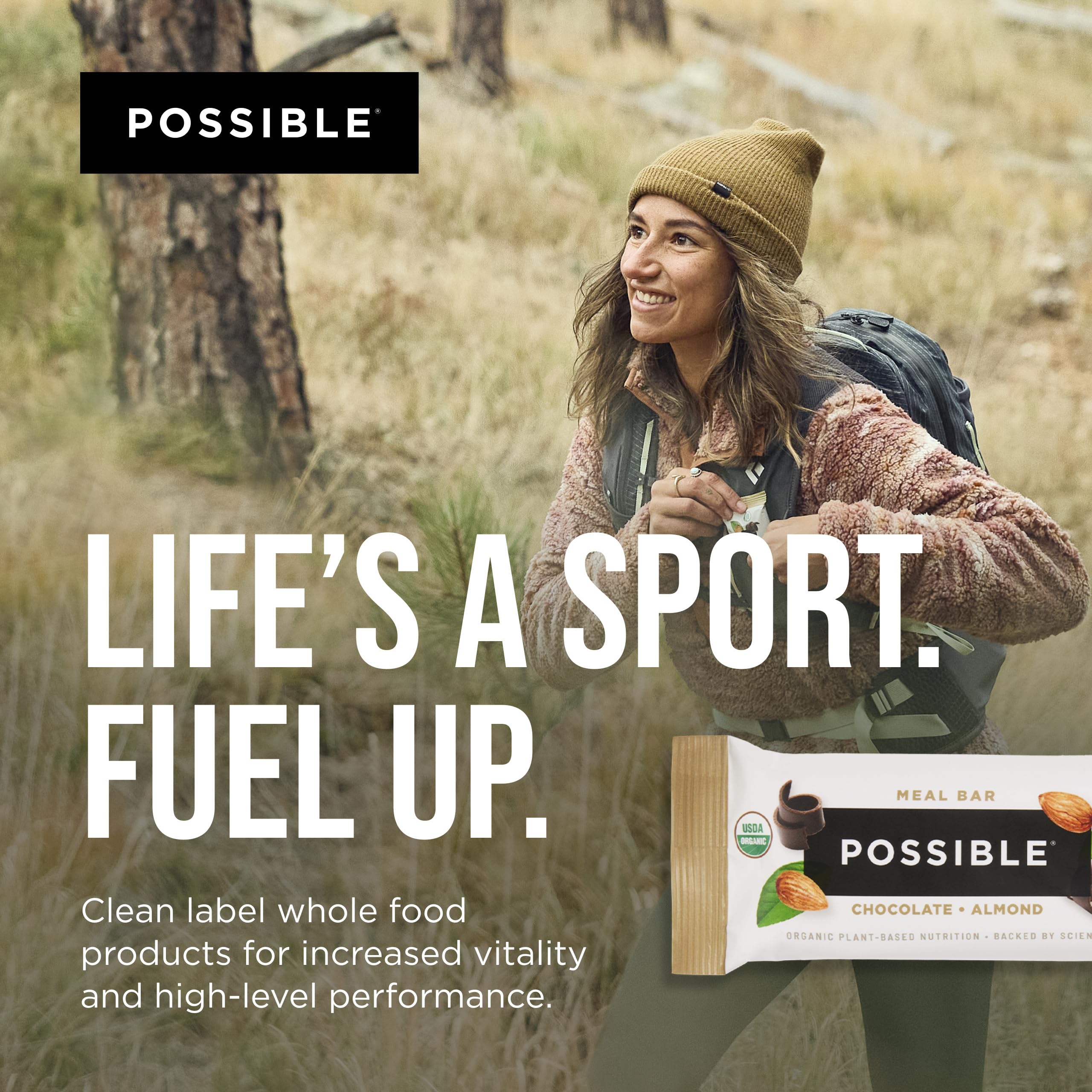 POSSIBLE nutrition label detail emphasizing plant-based protein and transparency