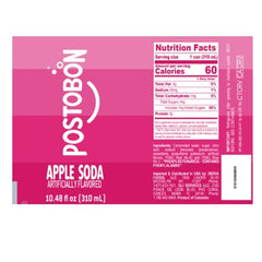 Close-up of Postobón Manzana can label and carbonation bubbles, highlights authentic Colombian flavor