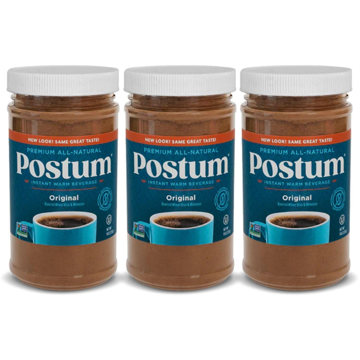 Postum front packaging showing brand and caffeine-free benefit