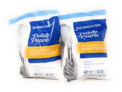 Potato Pearls Excel front package showing branding and pouch details, quick-serve benefit