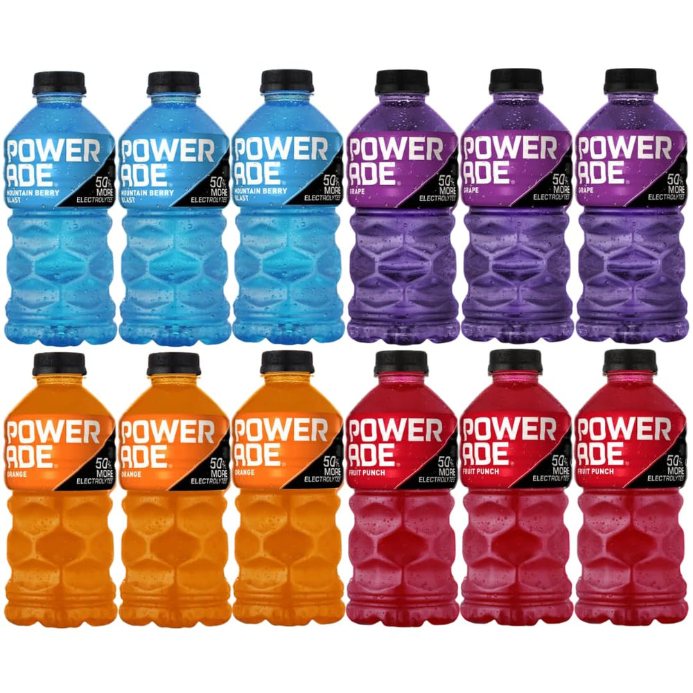 POWERADE front pack shot showing all twelve bottles for quick selection and convenience