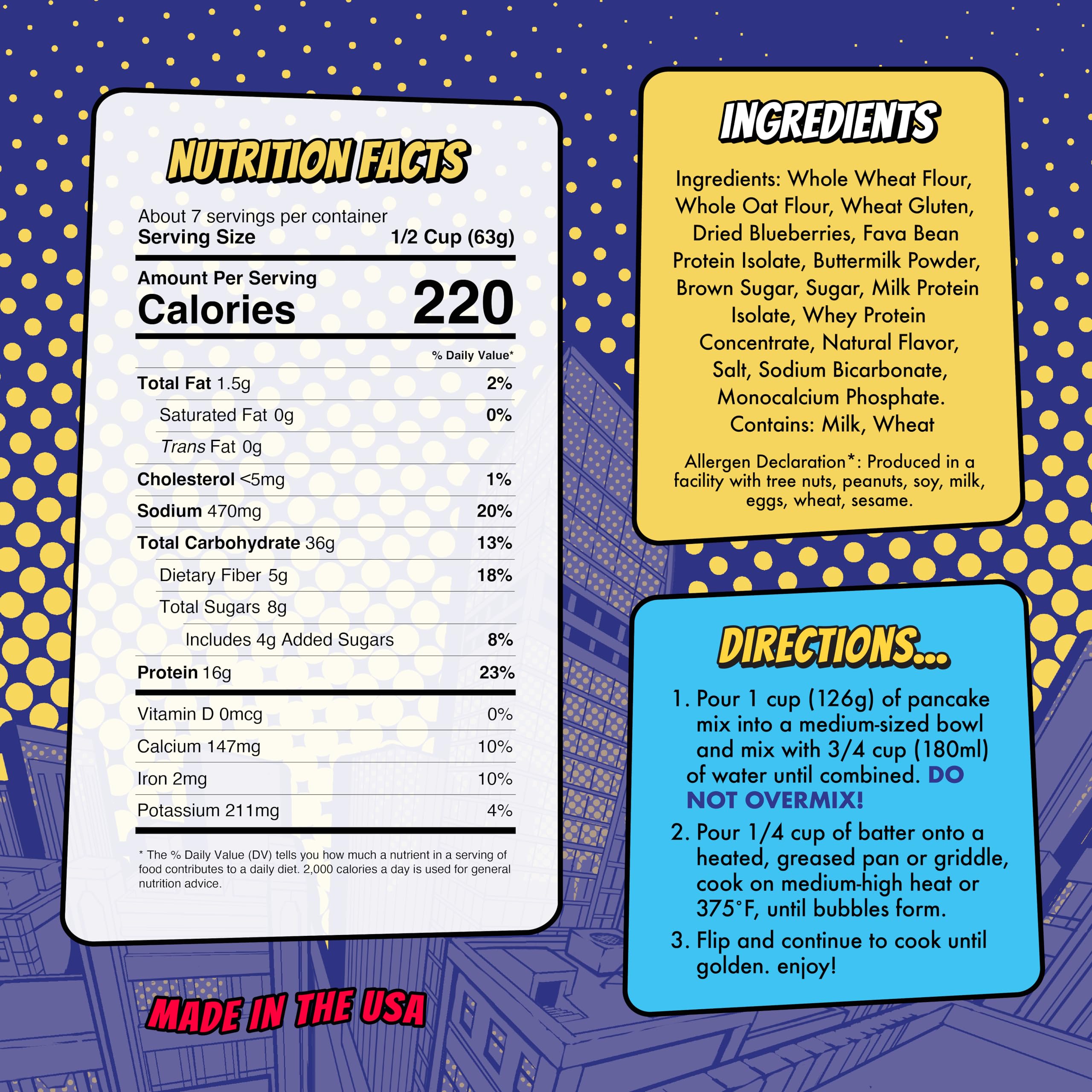 POWKAKES nutrition label close-up showing protein content and clarity