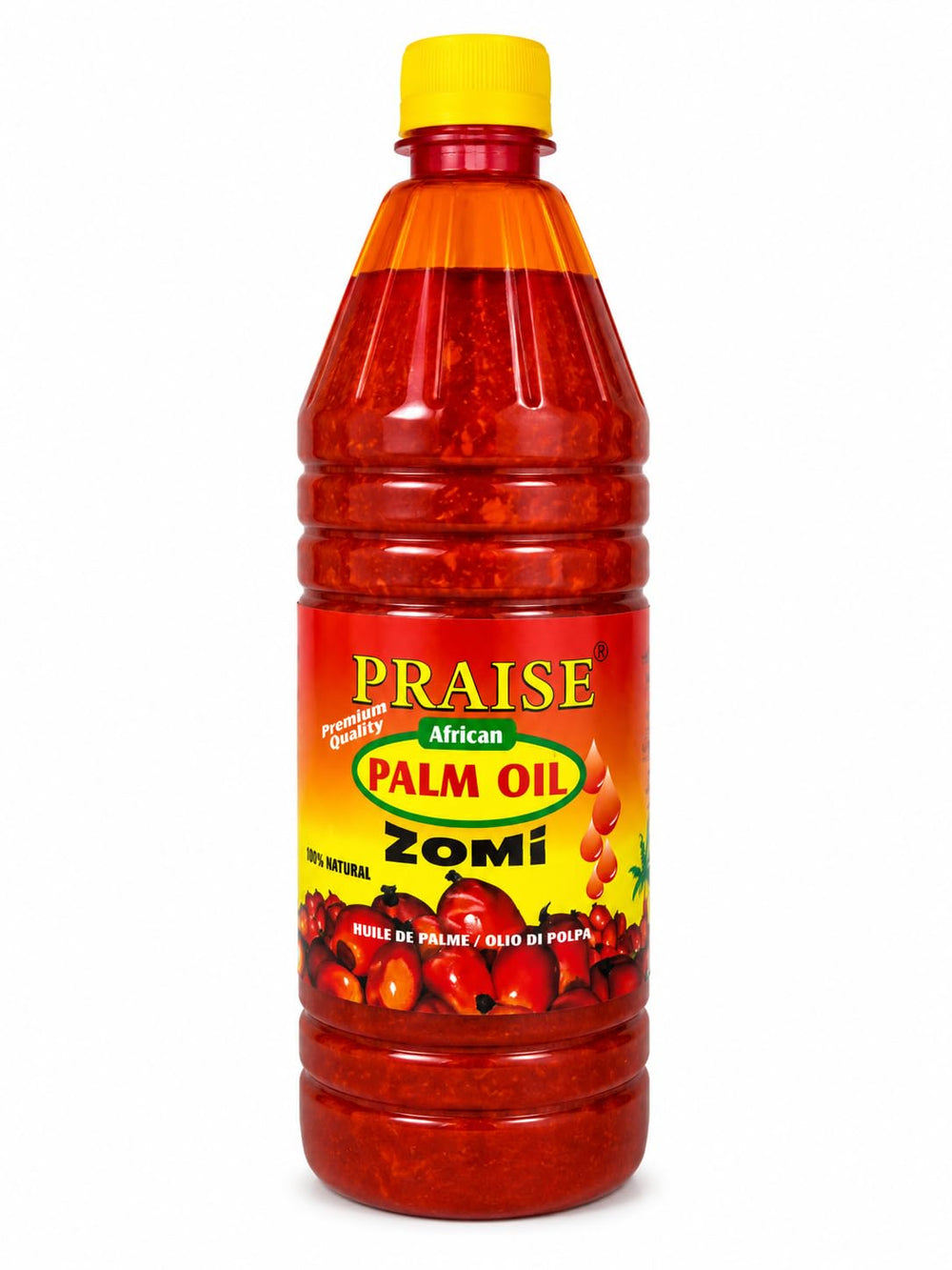 PRAISE bottle front view showing rich color and clear labeling for cooking