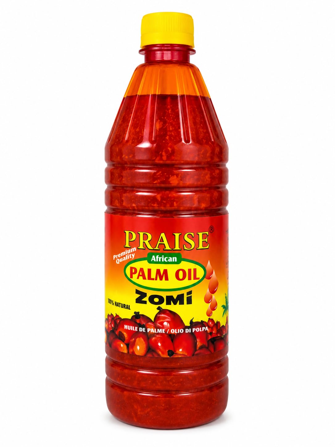 PRAISE bottle front view showing rich color and clear labeling for cooking