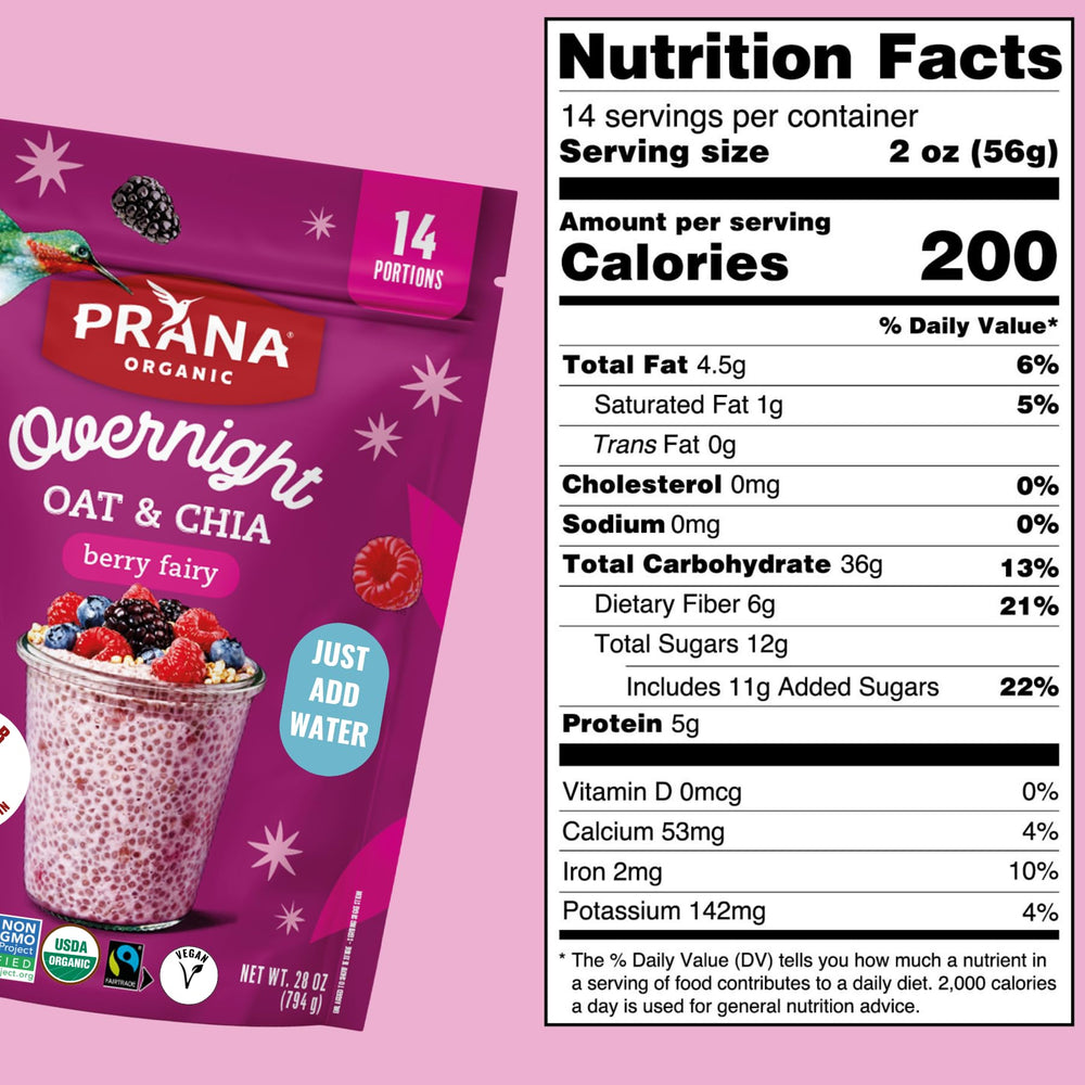 Prana berry powder detail emphasizing natural color and tangy flavor boost for mornings