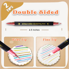 PREATOC double-ended nib close-up showing fine and wide tips for precision