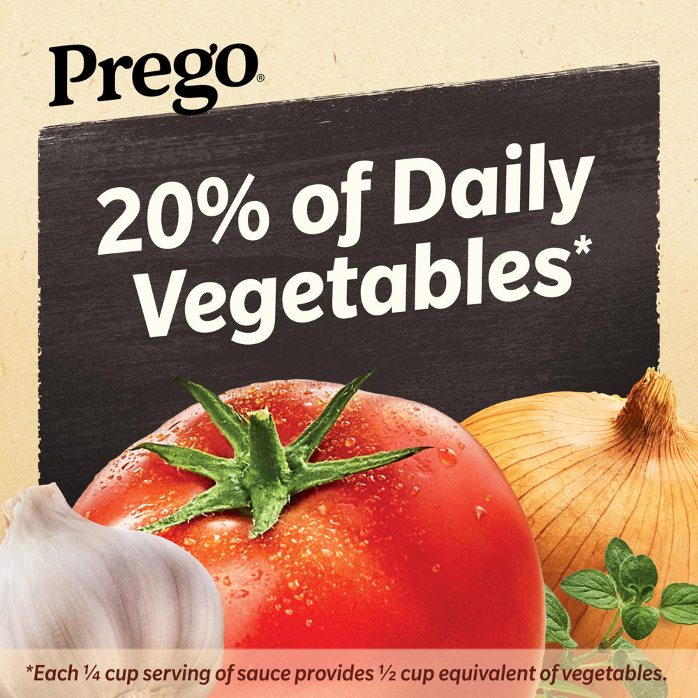 Prego sauce spread on pizza crust ready for toppings to save prep time