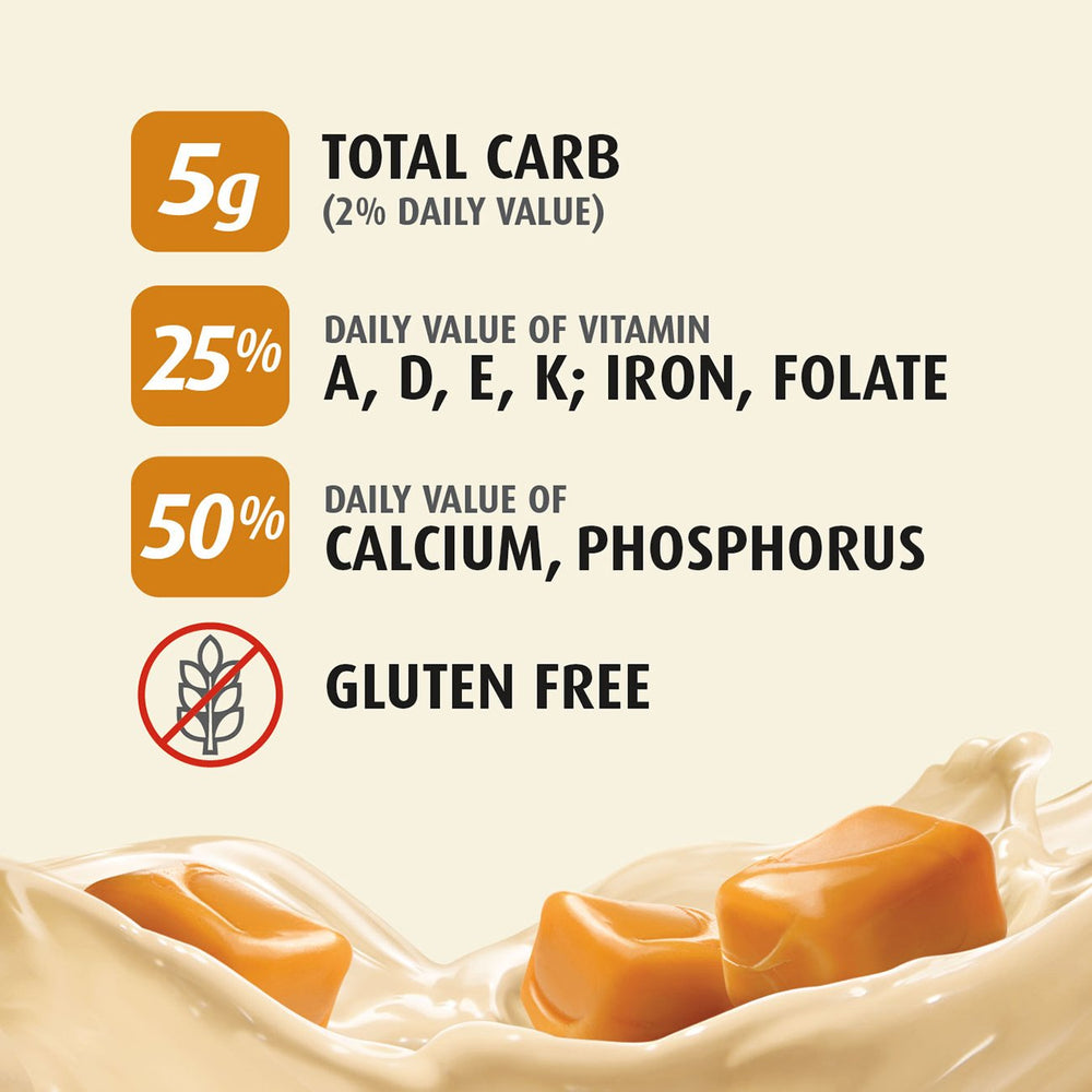 Premier Protein caramel texture closeup showing creamy consistency and flavor