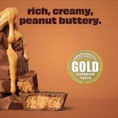 Premier Protein pouring into glass showing creamy texture and rich flavor benefit