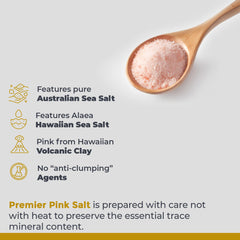 Premier Research Labs pouring pink salt on grilled steak for enhanced taste