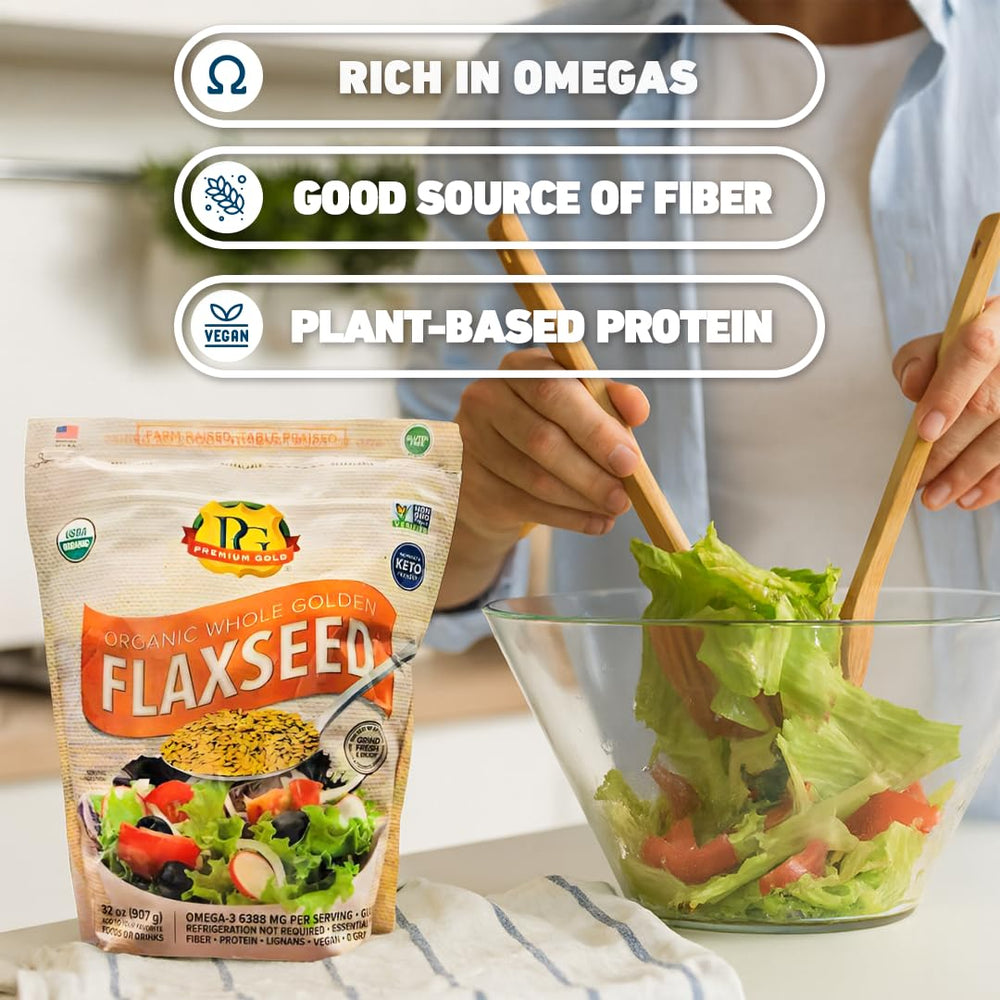 Premium Gold flax used in muffins illustrating baking versatility benefit