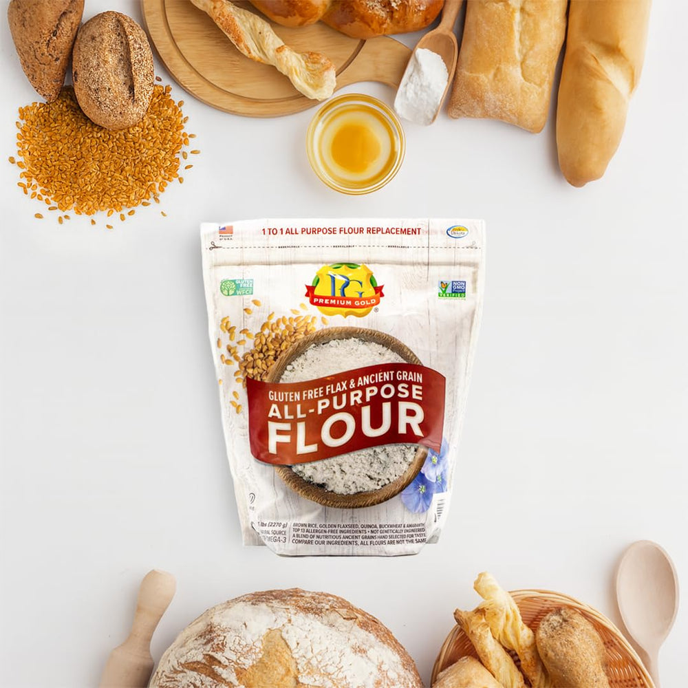 Premium Gold nutritional label closeup lists fiber and omega-3
