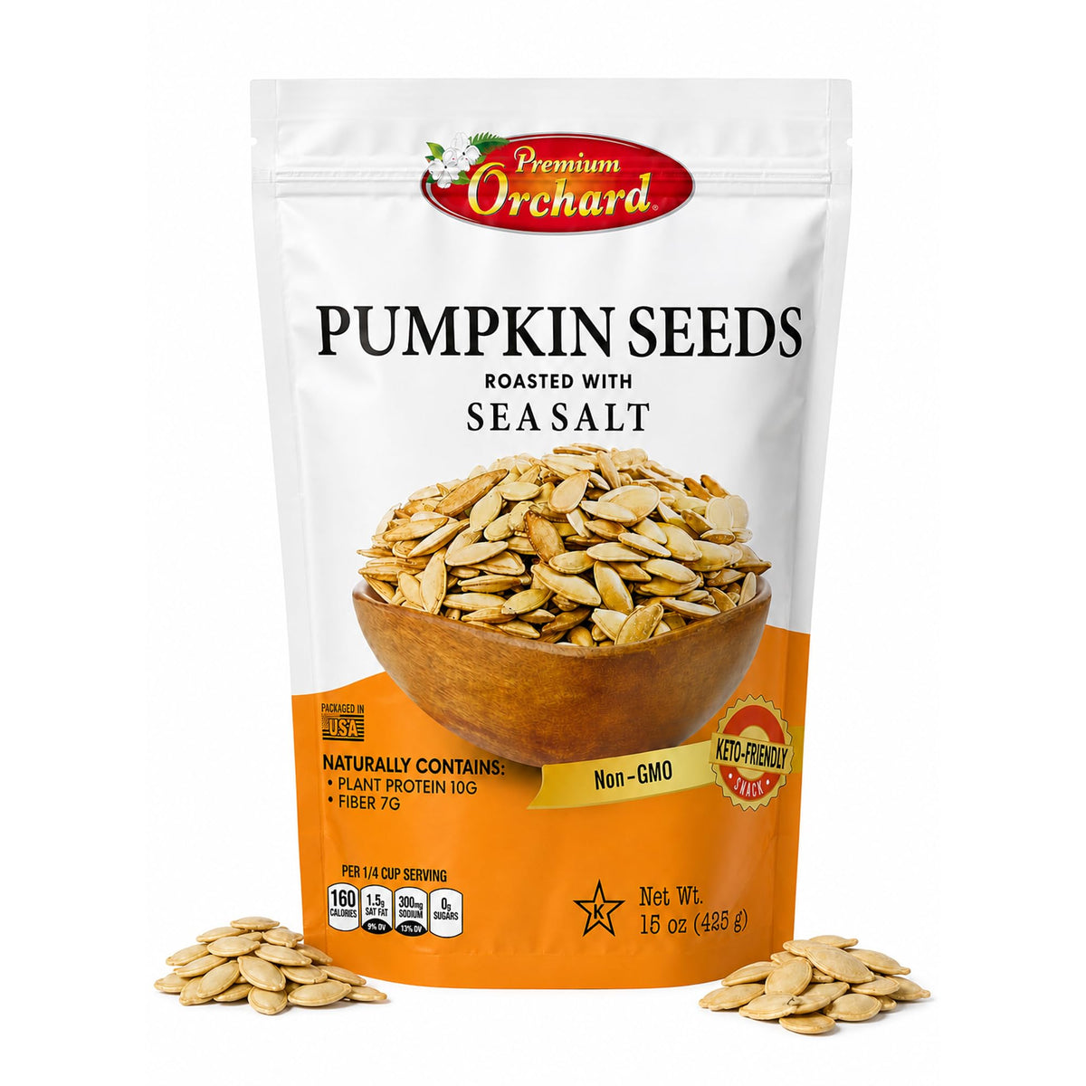 Premium Orchard front packaging showing bag and product name for easy selection