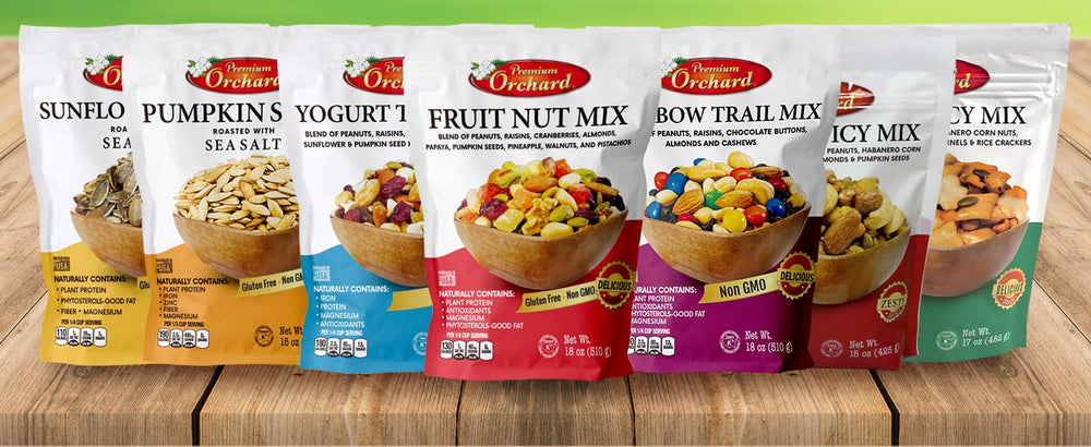 Premium Orchard handheld snack portion demonstrating on-the-go convenience and portability