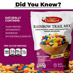 Premium Orchard trail mix in a bowl styled on table for serving and entertaining