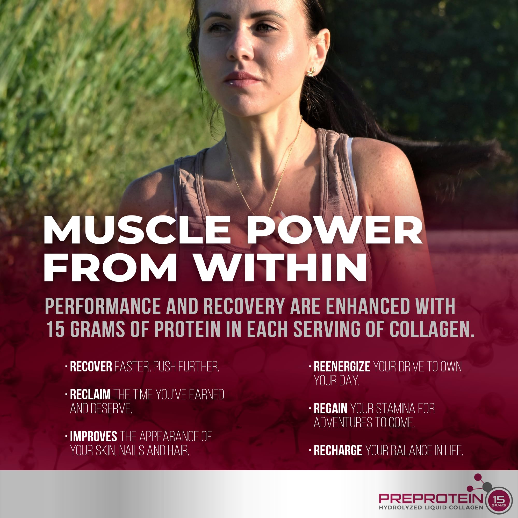 PreProtein mixing into a smoothie, shows easy blending and added protein boost