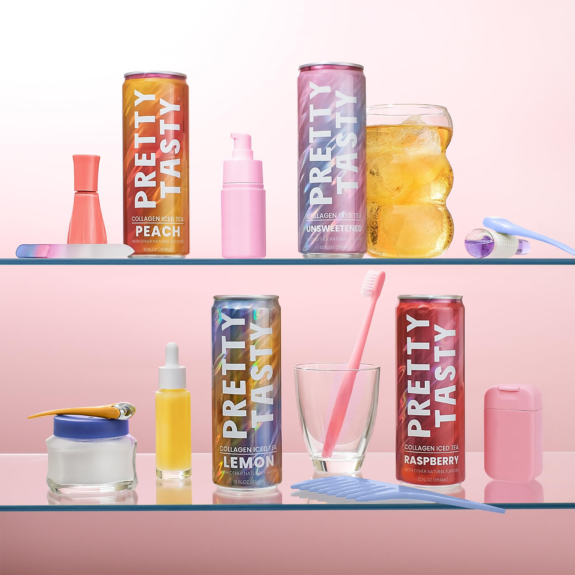 Pretty Tasty raspberry flavor can with berry accent conveying fruity refreshment