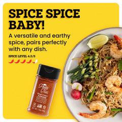 Pretty Thai close-up of crushed Thai chili flakes, highlights texture and pure ingredients