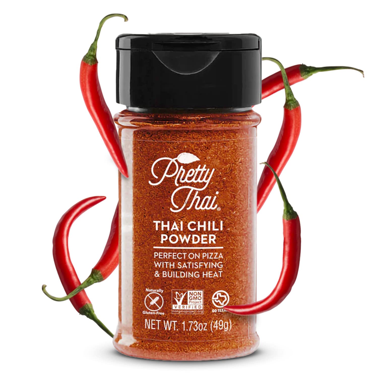 Pretty Thai front packaging jar showing label and 1.73oz size, conveys authentic spice