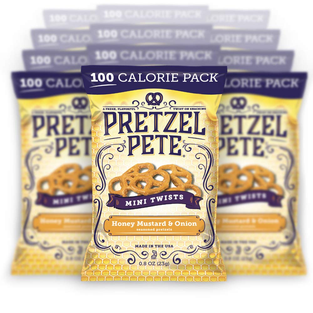 PRETZEL PETE front packaging showing honey mustard and onion flavor and bold appeal