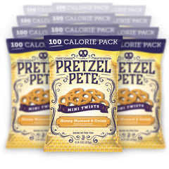 PRETZEL PETE front packaging showing honey mustard and onion flavor and bold appeal